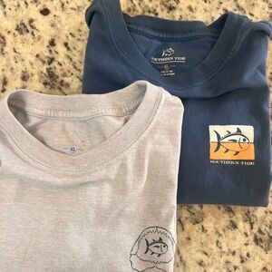 Southern Tide Kids Short Sleeve Tee - Navy & Light Gray